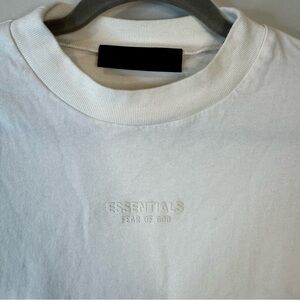 Essentials Fear of God Oversized Cream Tee Shirt Small